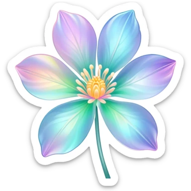 Pastel iridescent transparent luminescent flower sticker