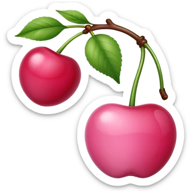 pink cherries  sticker