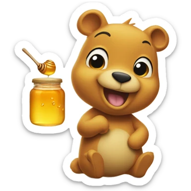 Winnie the phoo With Honey sticker