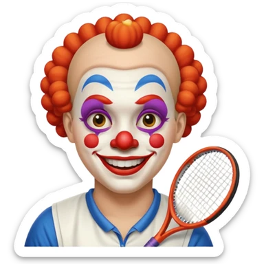 tennis player clown sticker