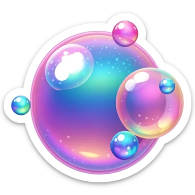 pink  bubbles glittter sticker