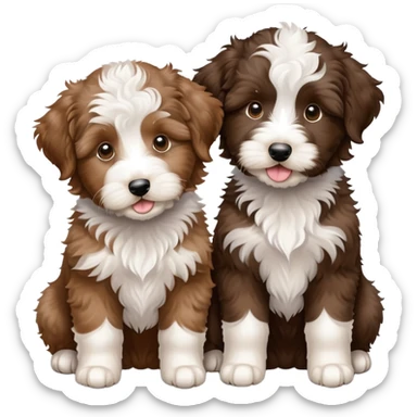 Two aussiedoodle puppy sticker