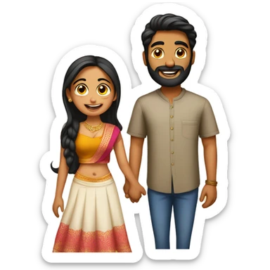 Punjabi Boyfriend and Telugu Girlfriend sticker