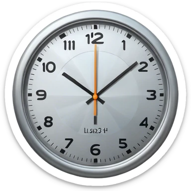 circular clock icon with 24h text below. Counterclockwise arrow on left side. L-shaped hour hand in center. sticker