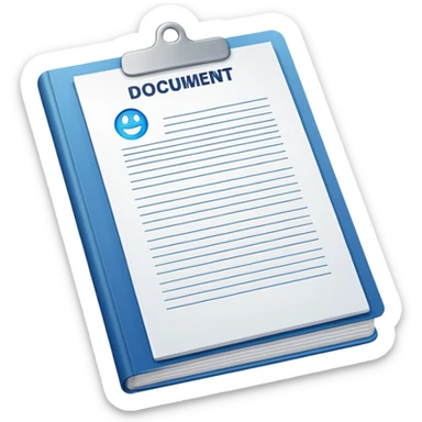 realistic documents with title page white color without emoji sticker