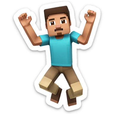Minecraft character jumping with joy sticker