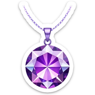 Purple Holographic Round Diamond Pendant sticker