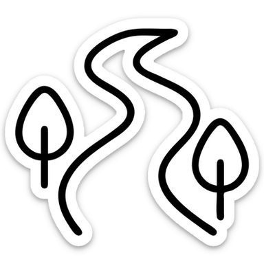 stream icon, minimalistic, monochrome, flat design sticker