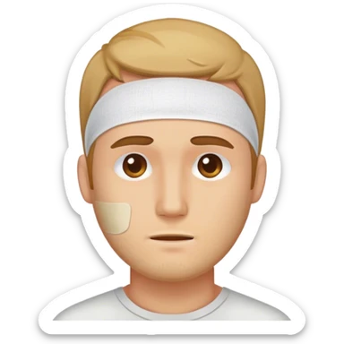 Man with bandaid on his forehead sticker