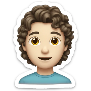 brunette boy with white skin and wavy hair sticker