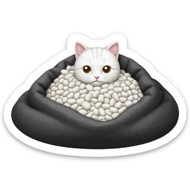 a pile of cat litter (white) sticker