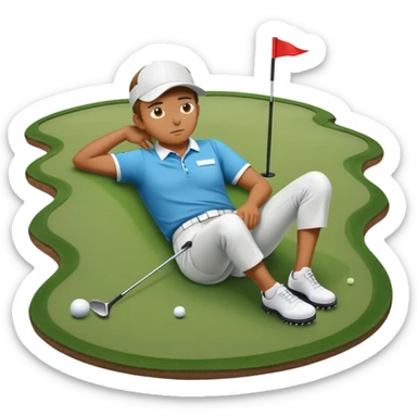 Someone passed out on a golf course  sticker