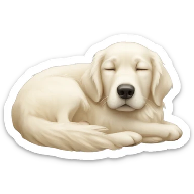 White golden retriever sleep sticker