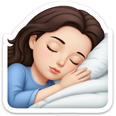 Brunette girl sleepin sticker