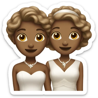 Two light brown women getting married  sticker