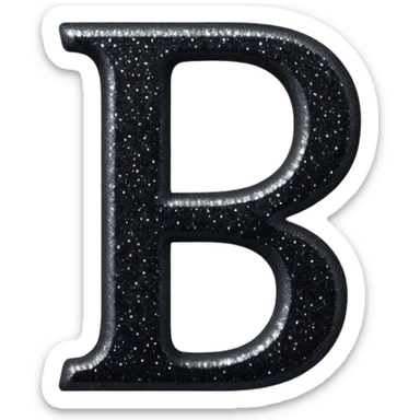black glitter letter B sticker