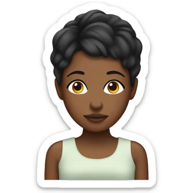 black girl with pixie cut sleep sticker