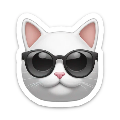 joven gafas piel blanca gato bailando sticker