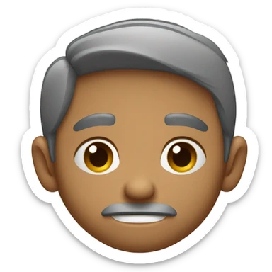 Furrowed brows and downturned mouth sticker