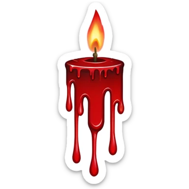 candle with blood drips dark red sticker