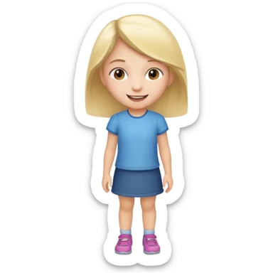 Child 8 year old girl standing  sticker