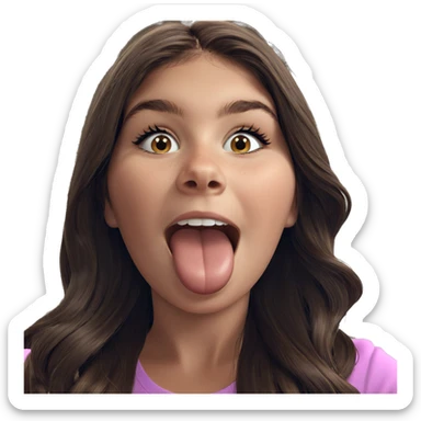 girl with long brown hair sticker