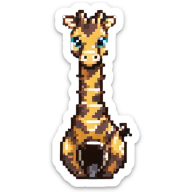 pixel art poo with giraffe spots sticker