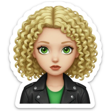 Bad Girl blonde curly Hair 
Green eyes sticker