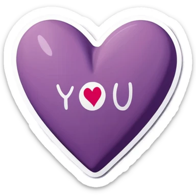 a light purple heart saying "i love you" sticker