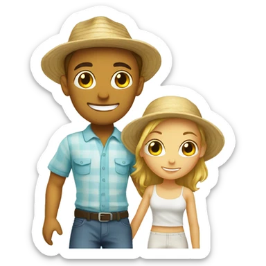 vacation Boy and the Girl white  sticker