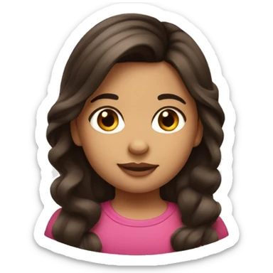 Brunette toddler with half up half down hair  sticker