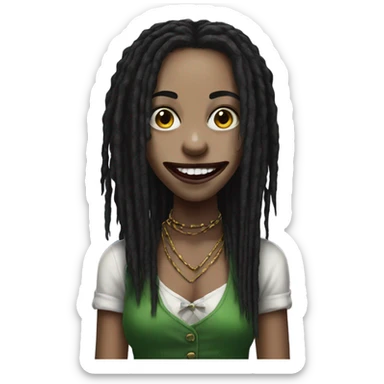 Joker girl, black dreadlocks sticker