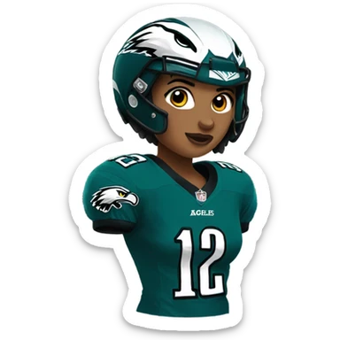 Abby wearing eagles jersey sticker