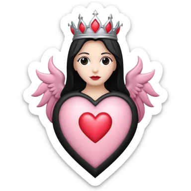 Light pink black and silver sacred heart gothic sticker