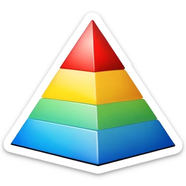 Pyramid with a black outline like a wooden frame. And primary colors fading on the inside. sticker