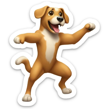 Dog dancing in mountain sticker