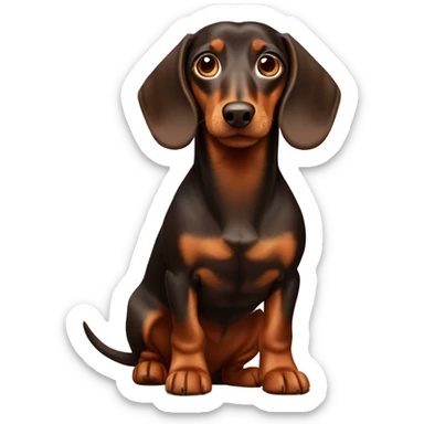 brown dachshund full body sticker