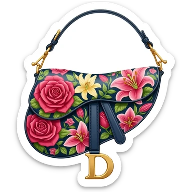 floral dior saddle bag sticker