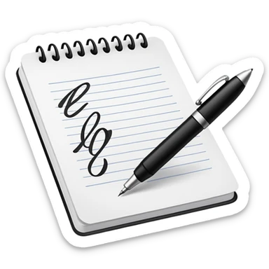 writing on paper sticker