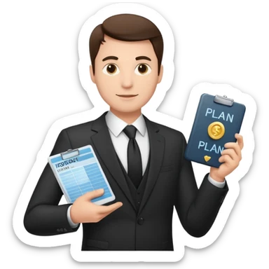 customized investment plan with man sticker