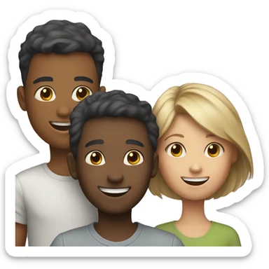 smiling girl with boys  sticker