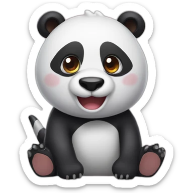 A panda bear mixed with a dino sticker