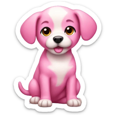 Pink puppy sticker