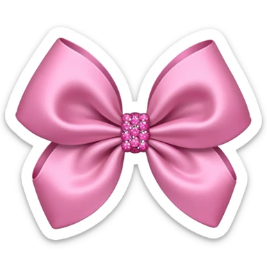 Pink flower bow with glitter sticker