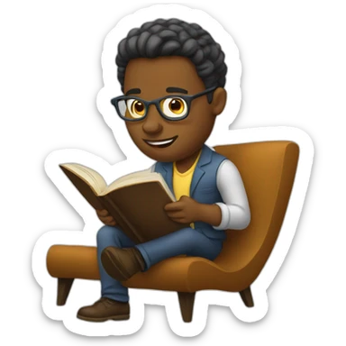 entrepreneur reading a book sticker