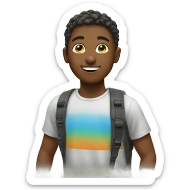 boys enjoying a sunny day sticker