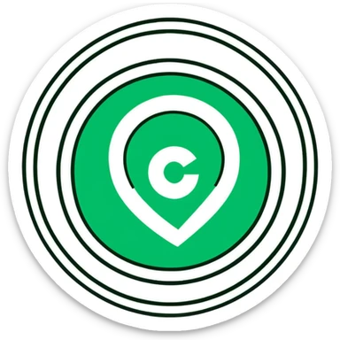 Beautiful Maya fresco-inspired message symbol, perfect circular elements, elegant geometric precision, refined dark green on white sticker