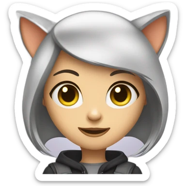 cute cat girl hacker sticker