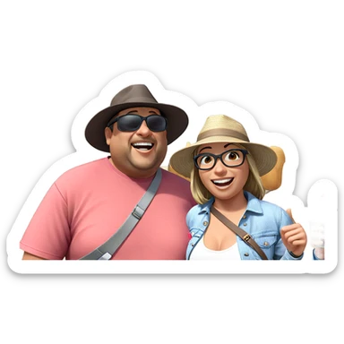 happy girl with friends outdoors sticker