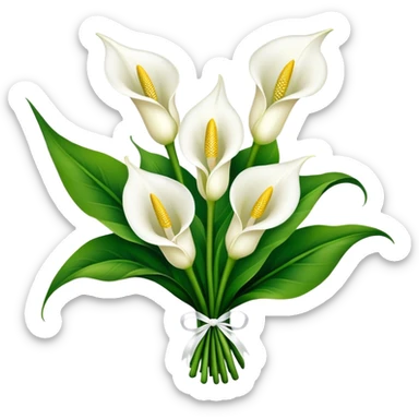 Cala lily flower luxuriant bouquet sticker